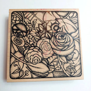 Vintage Floral Rubber Stamp